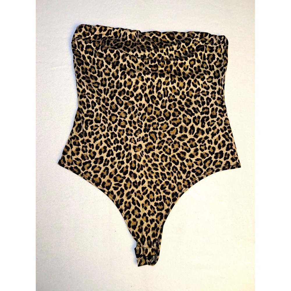 Women's cheetah print strapless bodysuit